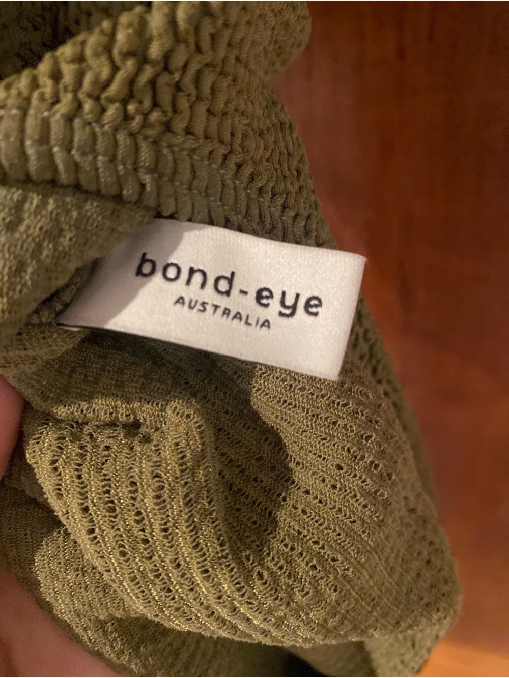 Bond-Eye Australia Mara One Piece Swimsuit – Khaki Eco Crinkle - Picture 7 of 7